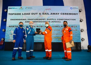 PHM Layarkan Dek Anjungan Migas Lepas Pantai WPN4 dan WPS3 Proyek JSN