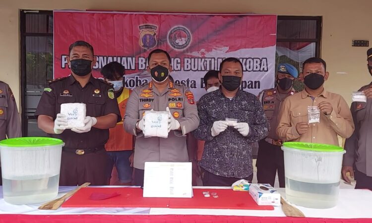 Polresta Balikpapan Musnahkan 2 Kilo Sabu Hasil Pengungkapan Dua Bulan