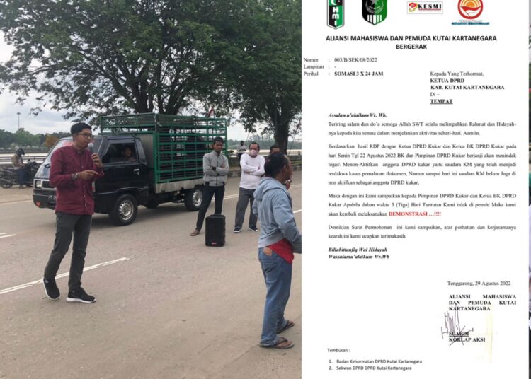 Ketua DPRD Kukar Disebut Omong Doang, Mahasiswa dan Pemuda Kukar Kirim Somasi