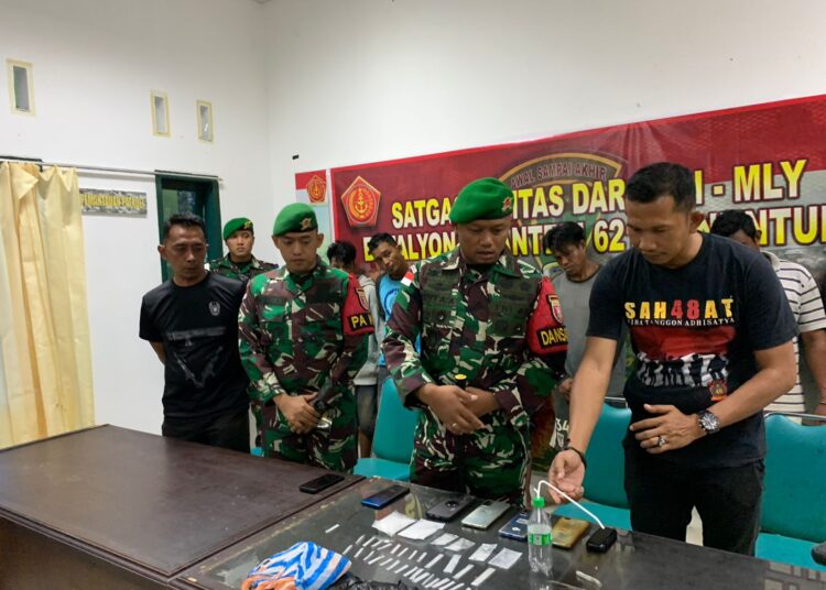 Satgas Pamtas Yonif 621/Manuntung Gagalkan Peredaran Narkoba di Perbatasan RI-Malaysia 