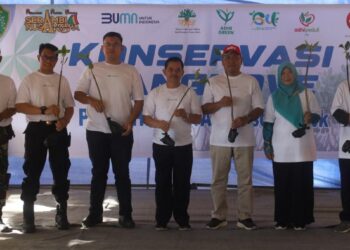 Peduli Lingkungan, DLH PPU Gandeng PT. Adhi Karya Tanam 1000 Mangrove