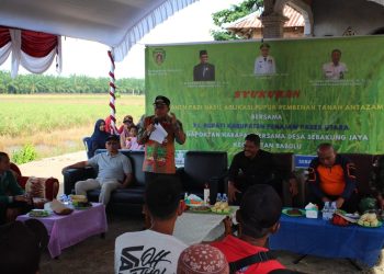 Makmur Hadiri Syukuran Panen Padi di Desa Sebakung Jaya