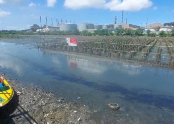 Diduga Limbah Minyak Cemari Parit di Karang Anyar