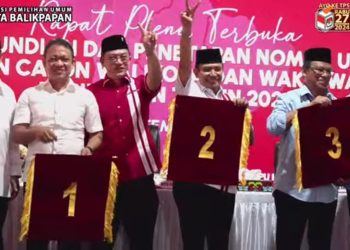 Nomor Urut Sudah Ditangan, Tiga Paslon Siap Bertarung di Pilkada Balikpapan