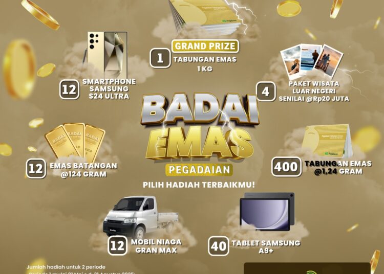 Badai Emas 2025 ! Pegadaian Hujani Nasabah dengan Hadiah Emas, Mobil, hingga Umrah