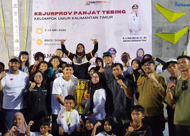 Kutim Juara Umum Kejurprov Panjat Tebing Kelompok Umur 2025