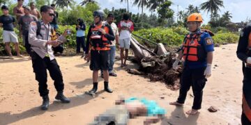 Korban Terakhir Kapal Nelayan Terbalik di Muara Manggar Ditemukan Meninggal Dunia